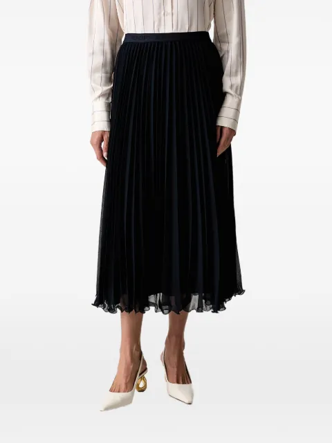 Joop! logo-waistband pleated midi skirt Blue 30103353