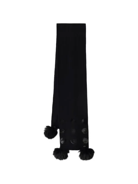 Joseph Ribkoff sequin-embellished pompom-trim scarf Black 263983