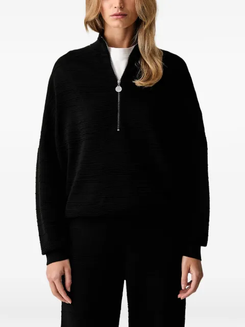 Joseph Ribkoff quarter-zip textured-knit sweater Black 263631