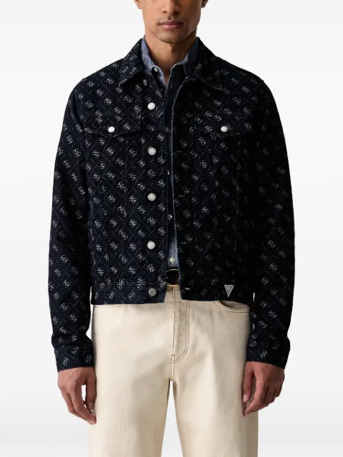 GUESS USA jacquard denim jacket Blue M6YXN1D1291