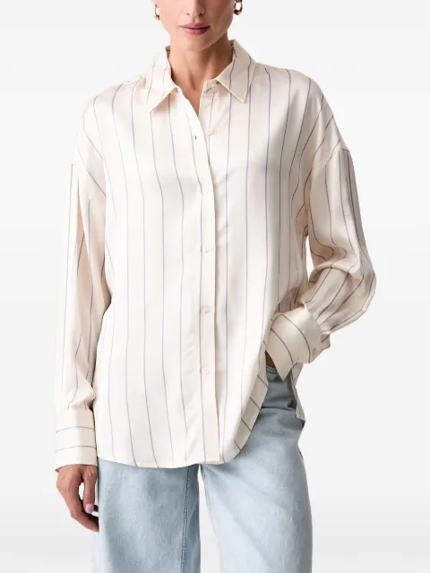GUESS USA vertical-stripe long-sleeve shirt Neutrals W6YH21W2944