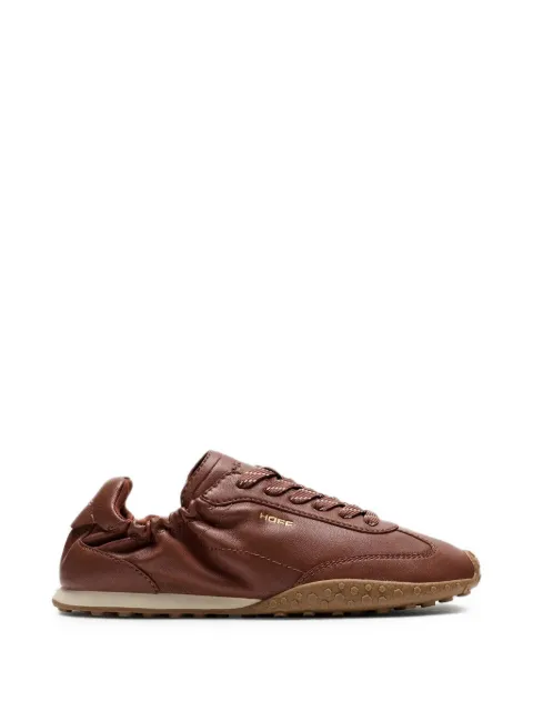 Hoff Bridge ruched-detail leather sneakers Brown 22661407