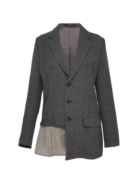 Y's ruffled-trim asymmetric blazer Grey YVJ04829