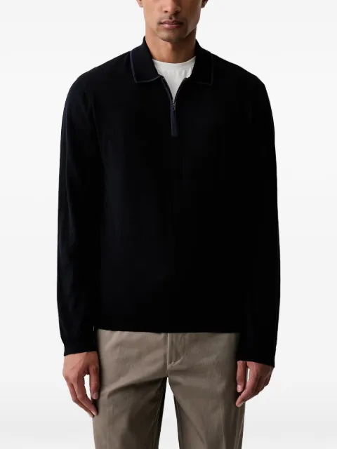 Emporio Armani Travel Essential smooth wool polo-collar sweater Black EM006224AF27805