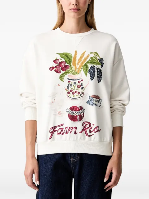 FARM Rio off-white country table sweatshirt White 363212