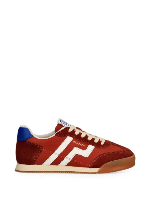 Gant suede-panelled logo-print sneakers Red 33537338G385