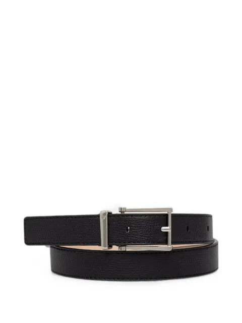 Emporio Armani tongue belt in textured leather with a rectangular buckle Black EW005723AF29687