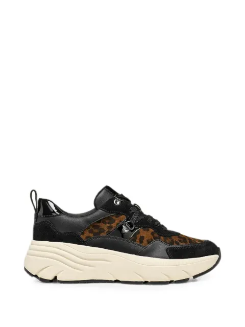 Geox Diamanta leopard-print panelled sneakers Black D36UFE0NX22CM69B