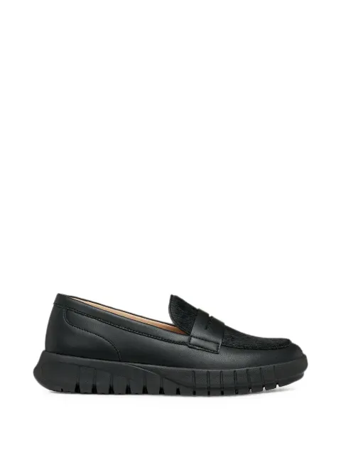 Geox Flextride calf hair-panel loafers Black D669AC09BQSC9999