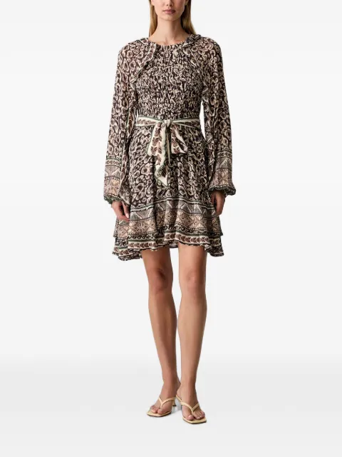 FARM Rio abstract-pattern mini dress Brown 356760
