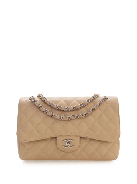 CHANEL Pre-Owned 2010-2011 Jumbo Classic Caviar Double Flap shoulder bag Neutrals NPKM4CTAMBXH1RJQ