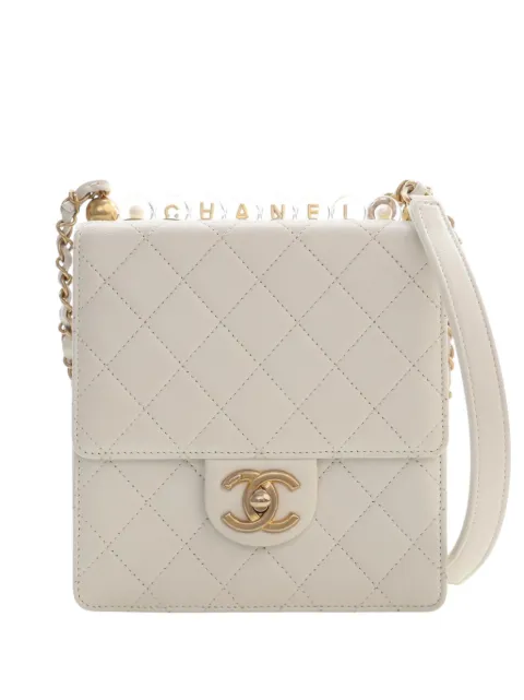 CHANEL Pre-Owned 2020 Small Quilted Lambskin Chic Pearls Flap crossbody bag White MLLRK75VL4B7ZCR6