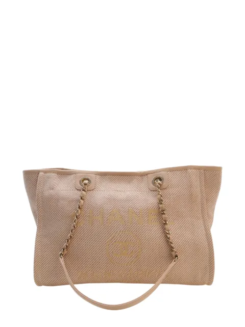 CHANEL Pre-Owned 2020 Small Mixed Fibers Deauville tote bag Neutrals FUJ5I0DXI5NNFZ17