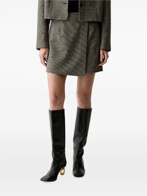 Gestuz houndstooth-pattern wrap skirt Brown 10911303