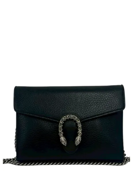 Gucci Pre-Owned 2016-2026 Calfskin Dionysus Wallet on Chain crossbody bag Black 5S8FXXV5R6DEMGD8
