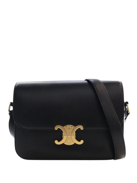 Celine Pre-Owned 2018 Classique Shiny Calfskin Triomphe crossbody bag Black XZYX48PXVGLH3BPJ
