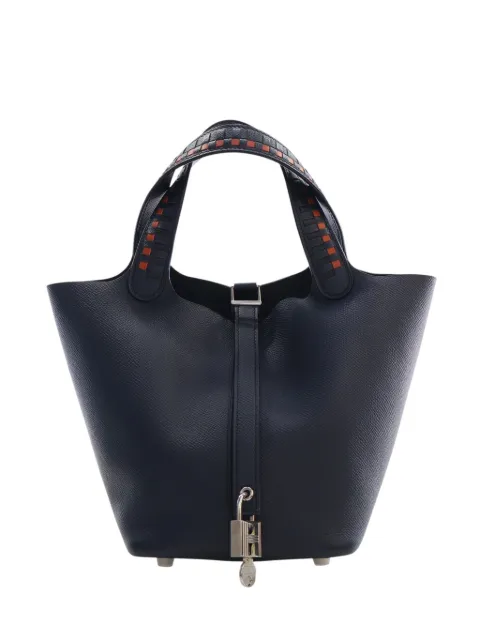 Hermès Pre-Owned 2018 Epsom Tressage Picotin Lock 18 handbag Blue EU1SGN6G36PWONSA