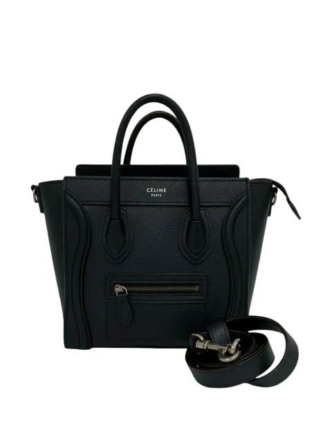 Celine Pre-Owned 2015 Nano Drummed Calfskin Luggage tote bag Black JOX4VJCRCY9ADEGK