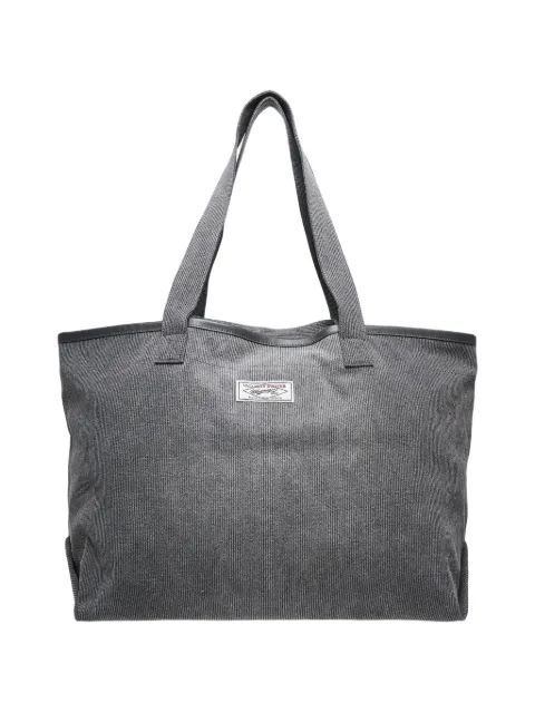 Wooyoungmi corduroy logo-patch tote bag Grey W263BA05