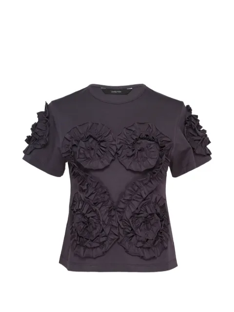 pushBUTTON ruffle-trimmed T-shirt Grey PB2630609W
