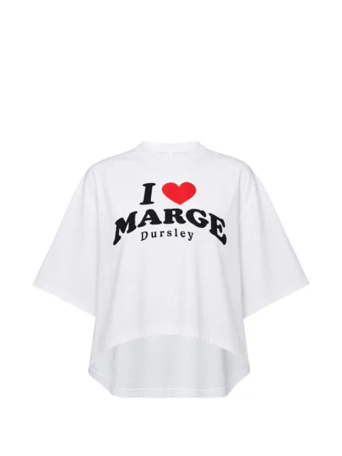 Doublet I Love Marge Dursley print asymmetric T-shirt White 26AW42CS442