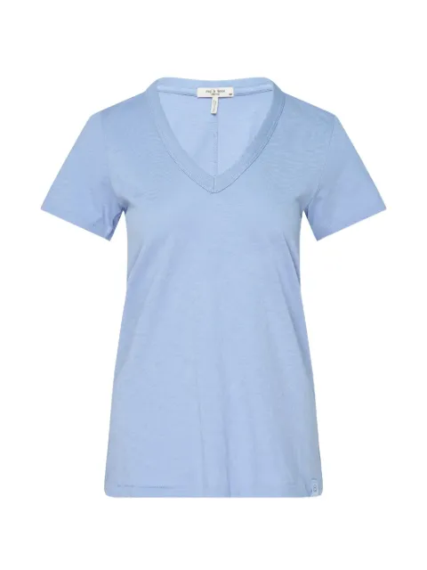 rag & bone Slub Vee V-neck T-shirt Blue RE6L25HT3SW