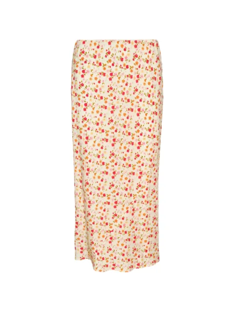 Lee Mathews Flora graphic-print maxi skirt Yellow M2602SK115