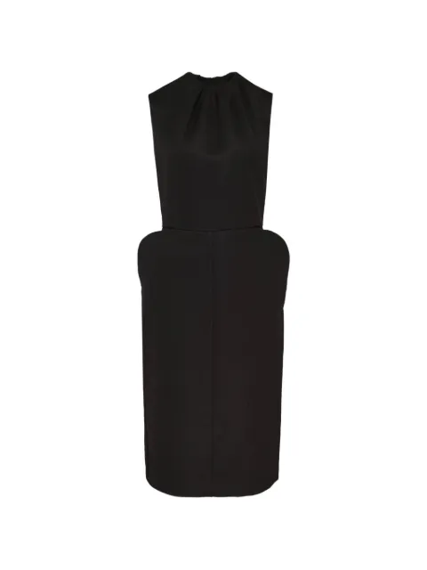 pushBUTTON sleeveless pleated-neck midi dress Black PB2630504W