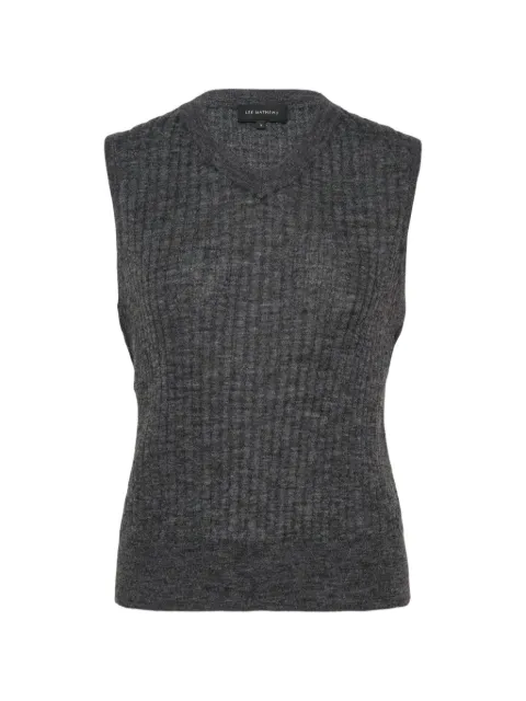 Lee Mathews ribbed-knit V-neck vest Grey M2602KN105