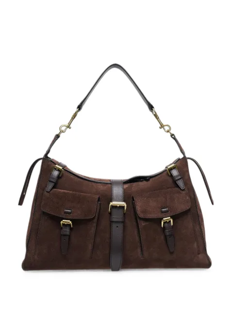 Mulberry Roxanne buckle-detail suede shoulder bag Brown A26HH0146047F614