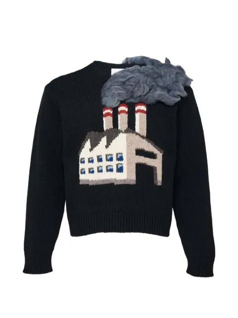 Doublet intarsia-knit wool sweater Black 26AW60KN238