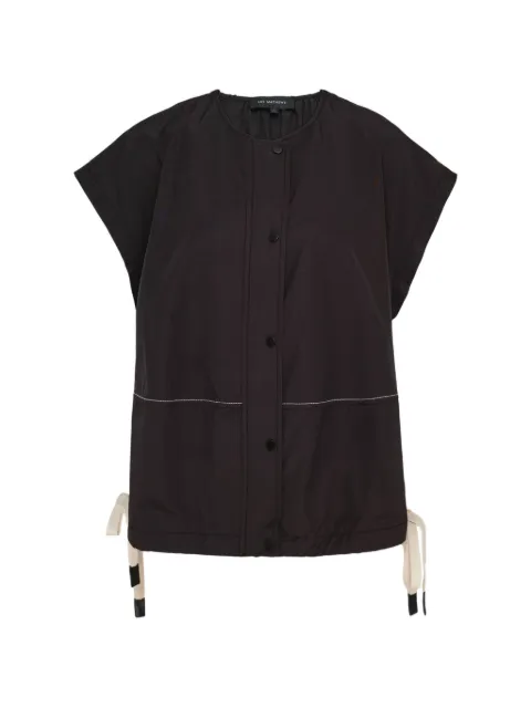 Lee Mathews contrast-stitch drawstring top Black M2602TO144