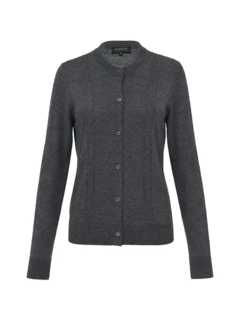 Lee Mathews Mila fine-knit button-up cardigan Grey M2602KN014