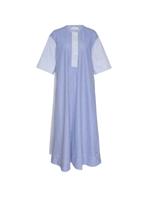 Lee Mathews striped short-sleeve maxi dress Blue M2602DR297