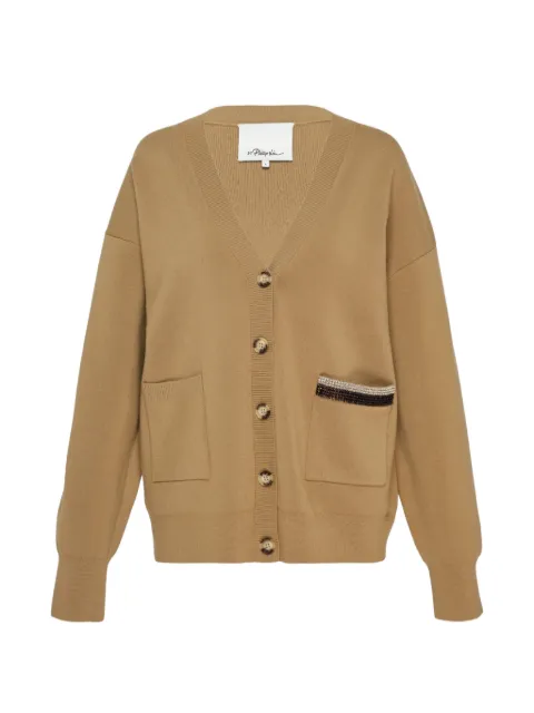 3.1 Phillip Lim crystal-embellished V-neck cardigan Brown P26170581CME