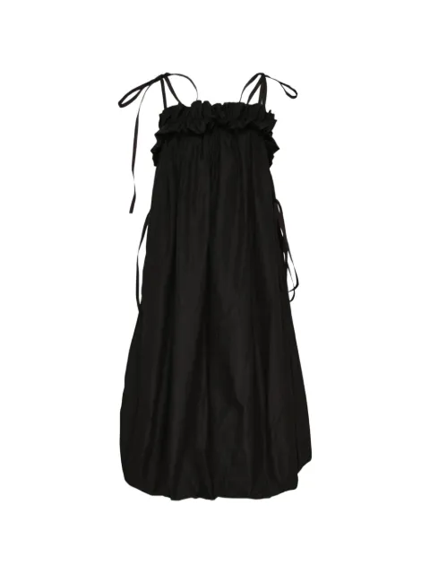 Lee Mathews Rosie ruffled tie-fastening midi dress Black M2602DR158