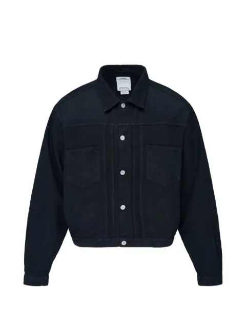 visvim Chore Jkt G.Cords pleated-detail denim jacket Black 0126305013002