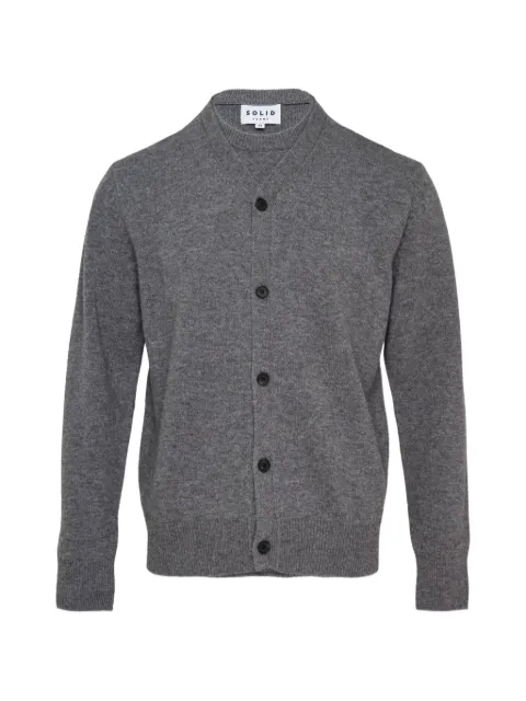 SOLID HOMME V-neck knitted cardigan Grey S263KN41