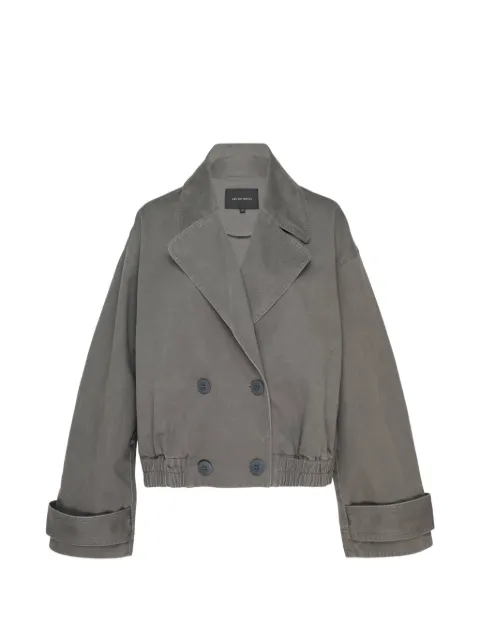 Lee Mathews double-breasted elasticated jacket Grey M2602JA280