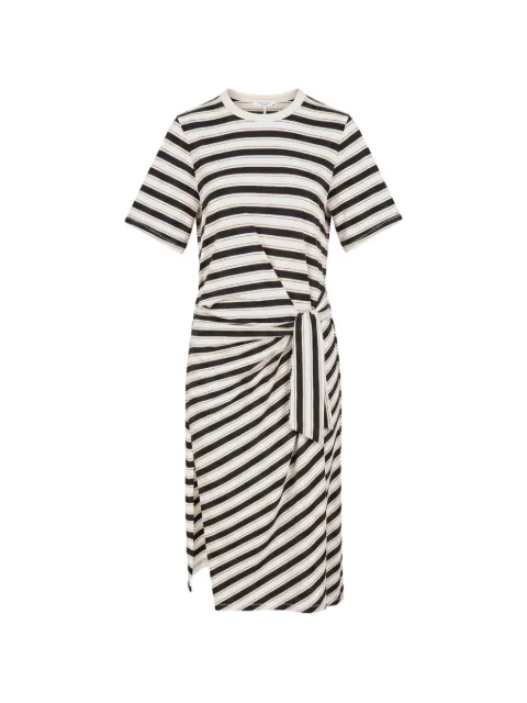 rag & bone striped tie-waist midi dress Neutrals RE4K28PT3OW