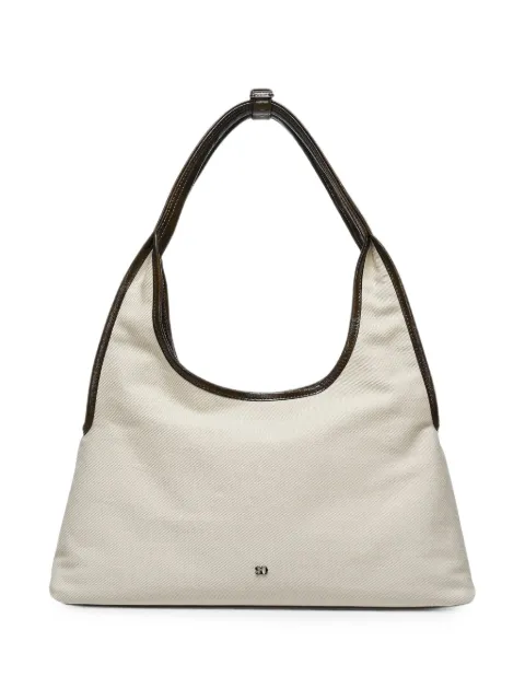 STAND OIL Ringo logo-plaque canvas shoulder bag White 25O166AKBR