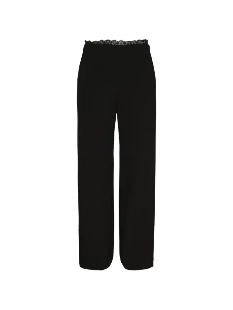 pushBUTTON lace-trim straight-leg trousers Black PB2630307W