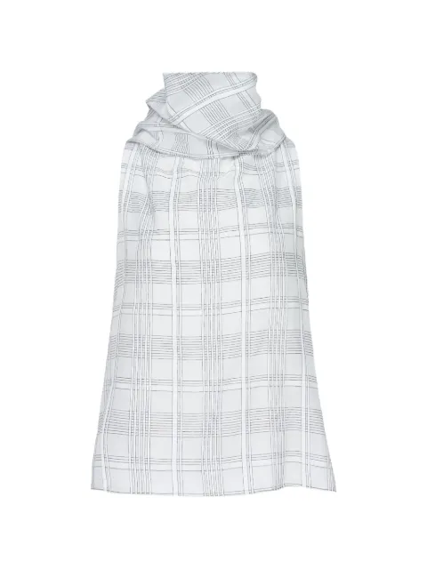 rag & bone check-print scarf-neck top White RACL26PSMSW
