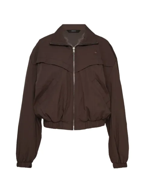 pushBUTTON lace-panelled bomber jacket Brown PB2630110W