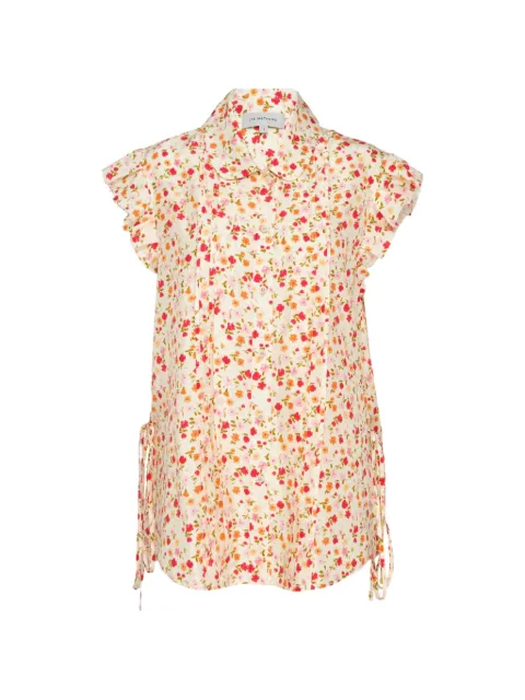 Lee Mathews floral-print ruffled blouse Yellow M2602TO295