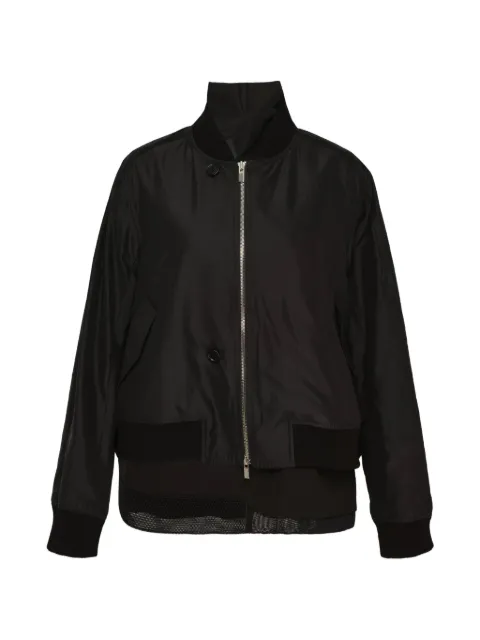 Ordinary Couture Code graphic-print panelled bomber jacket Black O55WJK010
