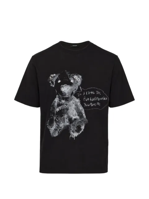 We11done Pierced Teddy graphic-print T-shirt Black WDTT226773UBK