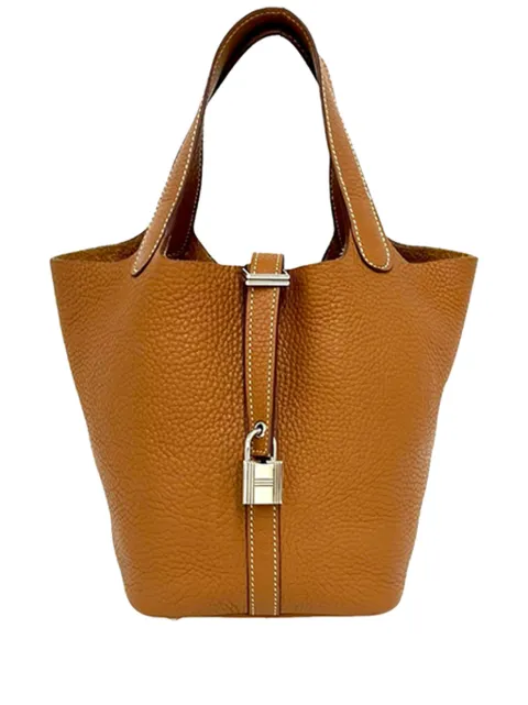 Hermès Pre-Owned 2015 Clemence Picotin Lock 18 handbag Brown QGO3VENEPTW3IBAU