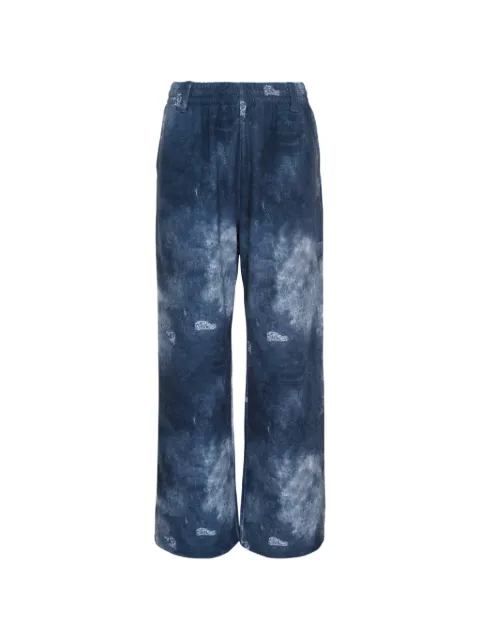 We11done faded-effect distressed trousers Blue WDTA226718UBL