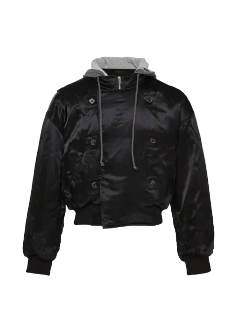 We11done double-breasted hooded jacket Black WDJP226038UBK